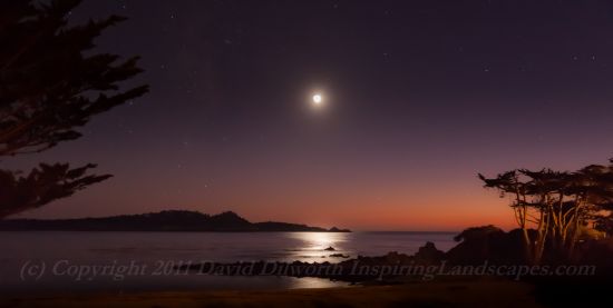 Point Lobos Twilight Moonset, Carmel